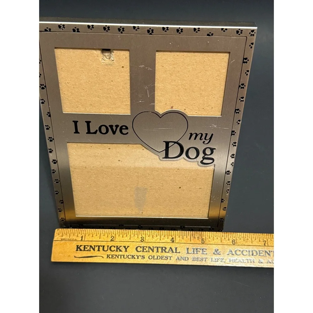 Pinnacle‎ Frames I Love My Dog Metal 3-Photo Collage Picture Frame Silver 5x7